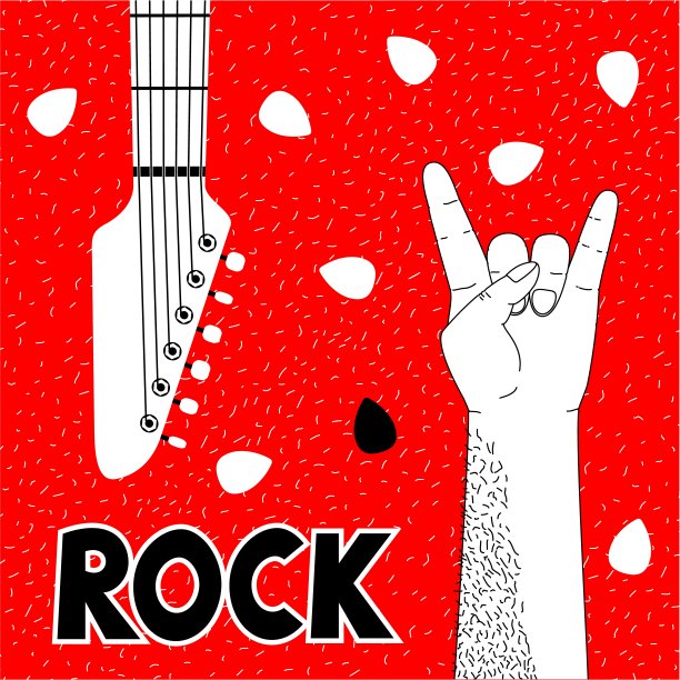 男性的手做山羊手势两个手指向上和吉他脖子。摇滚符号图片下载