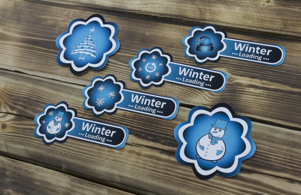 冬季装车贴蓝色图片下载