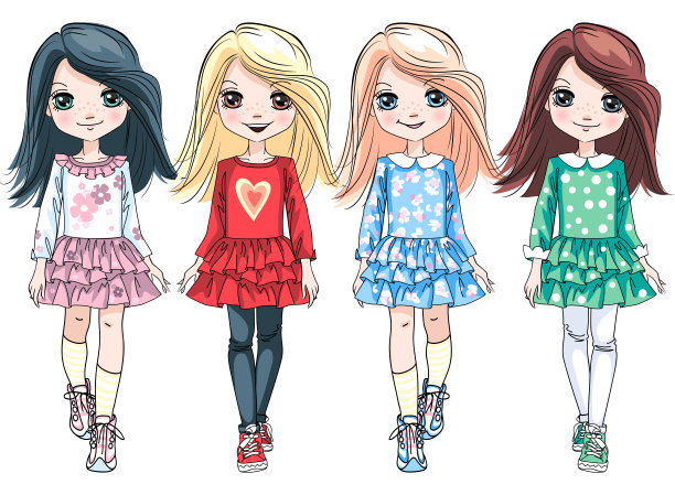 向量的女婴图片下载