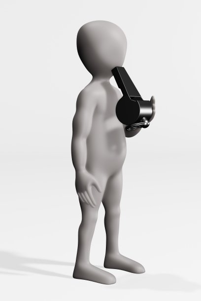 3D渲染卡通人物与哨子图片下载