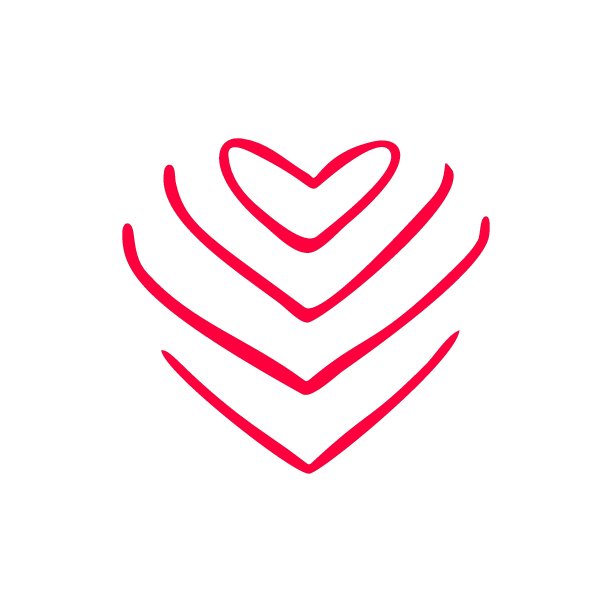 极简主义手绘红心图标孤立在白色背景。情人节的简约概念。独特的设计元素。矢量插图。可用于贺卡，请柬，横幅，网页图片下载