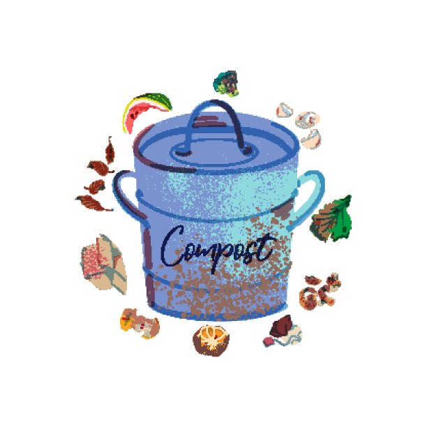 圆形模板周围trasn bin。有机垃圾主题。说明家庭食品加工和堆肥，有机废物，零废物，环境问题图片下载