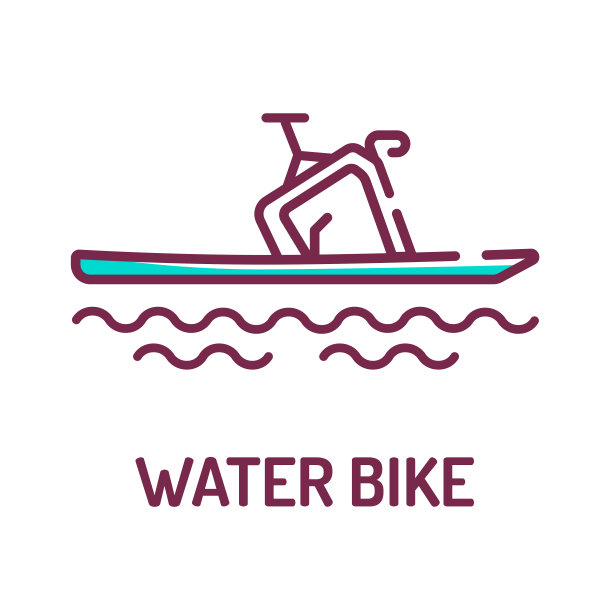 水车颜色线图标上的白色背景。极限运动。象形文字用于网页、手机应用、促销。UI UX GUI设计元素。可编辑的中风图片下载