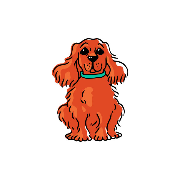 听话可爱的小狗等待命令卡通矢量插图孤立。图片下载