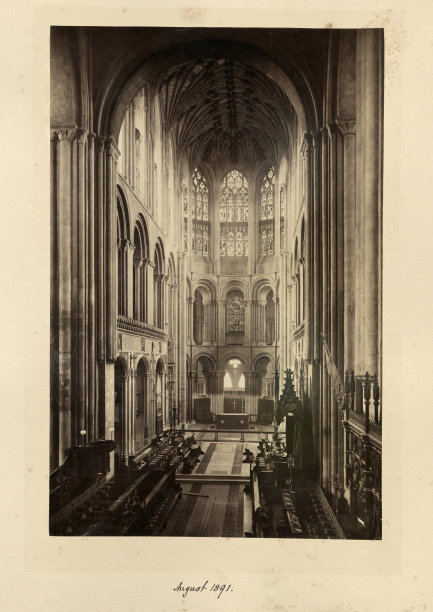 诺里奇大教堂内部的古老维多利亚照片图片下载