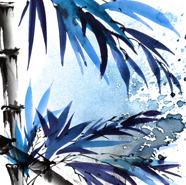 水彩竹叶图片下载