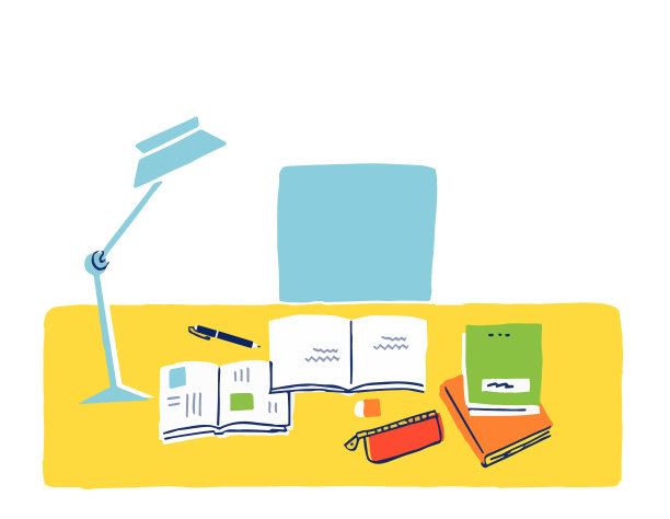 有一些学习工具的书桌图片下载