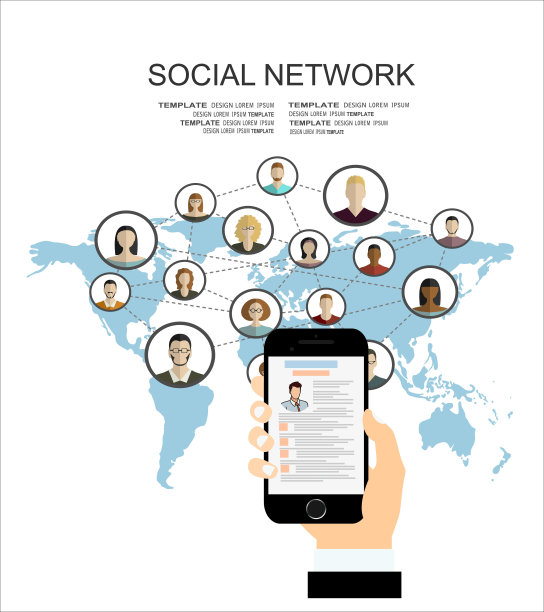 全球社交网络抽象方案。图片下载