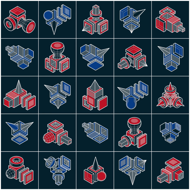 不同工程构造集合，抽象向量集合。图片下载