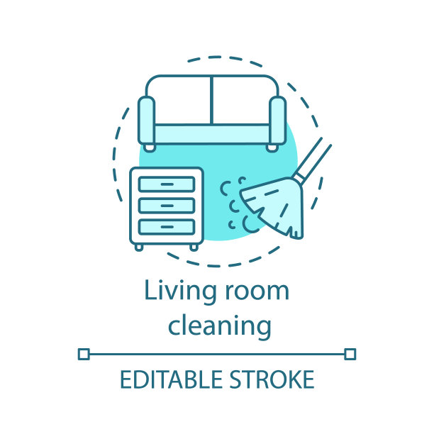 客厅清洁概念图标图片下载