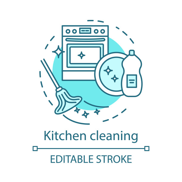 厨房清洁概念图标图片下载