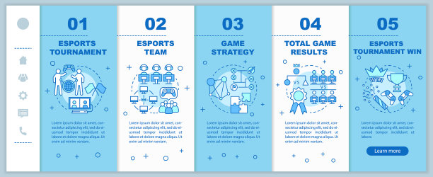 电子竞技比赛登陆移动网页矢量模板。图片下载