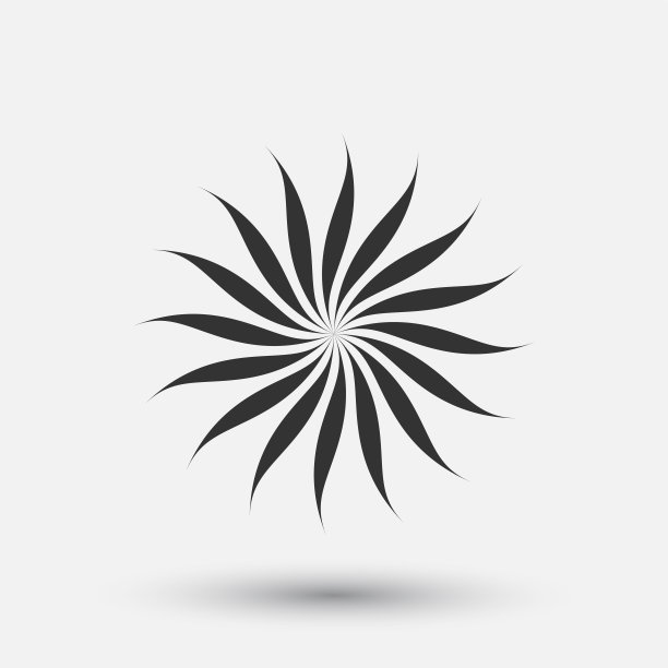 矢量创意图标-花卉装饰元素，几何设计。圆花签图片下载