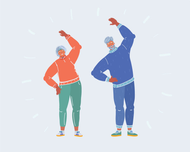 老夫妇一起做运动图片下载