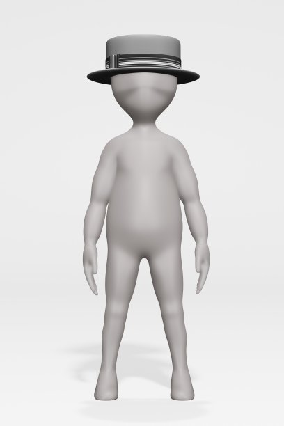 3D渲染的卡通人物与帽子图片下载