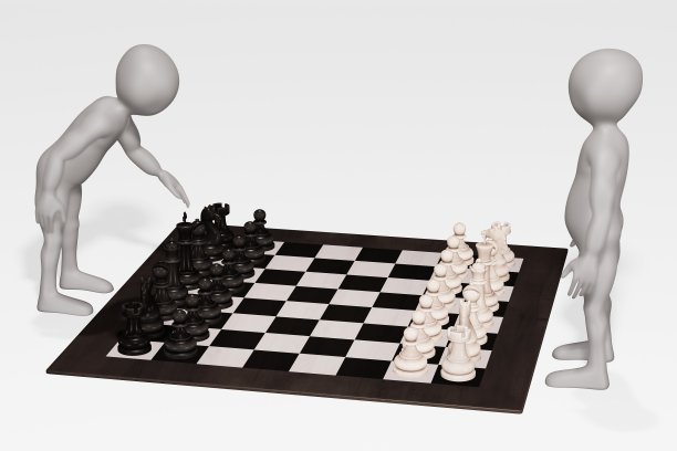 卡通人物与象棋的3D渲染图片下载