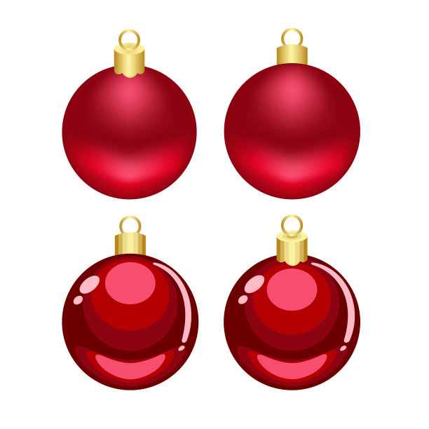 圣诞节红色矢量卡通和网格装饰品图片下载