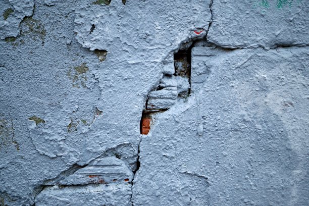 破旧的蓝色墙壁，蓝色纹理的背景图片下载