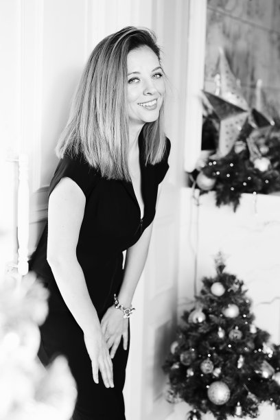 美女与圣诞图片下载