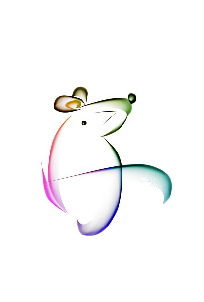 白色背景下的抽象老鼠图片下载