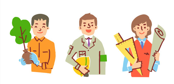 三个做不同工作的人图片下载