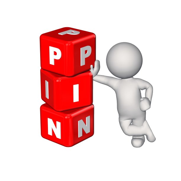 PIN标志用红色立方体表示，上面有3D人图片下载