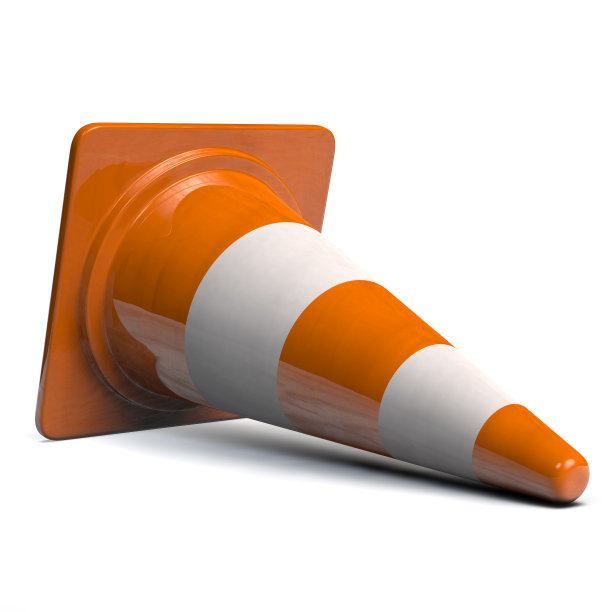 交通锥在地板水平图片下载