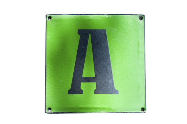 字母A的老式搪瓷板图片下载