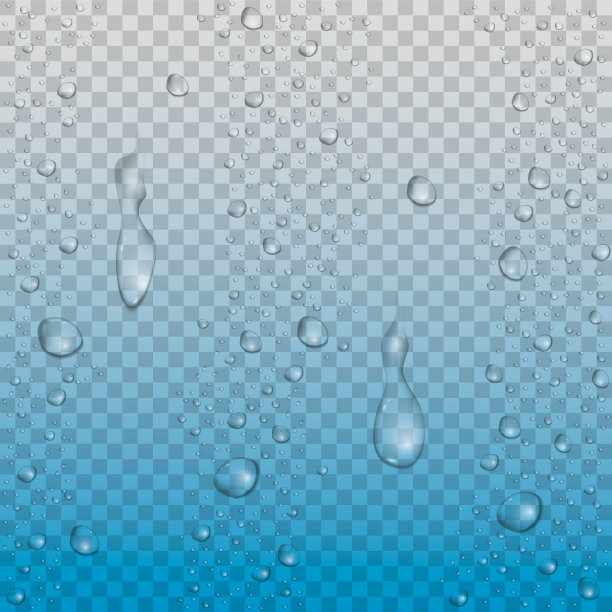 真实的矢量水滴透明的背景。干净的凝结。矢量图图片下载