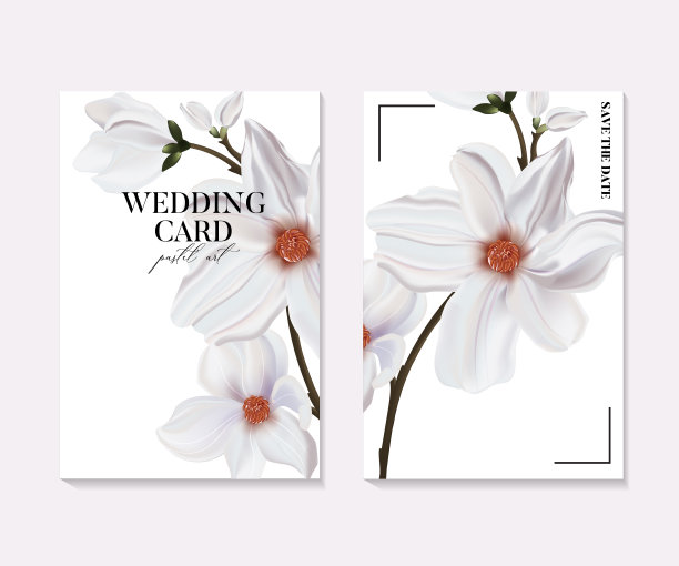 玉兰花盛开的现实三维矢量绘制。女性节日植物贺卡，婚礼花卉设计，邀请插画艺术，夏季周年花束宣传册模板图片下载