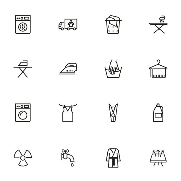 洗衣线图标套装图片下载