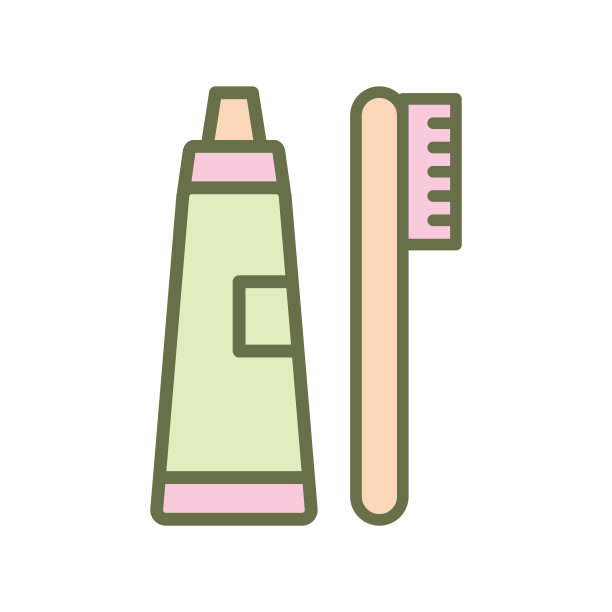 牙刷牙膏图标矢量设计模板图片下载