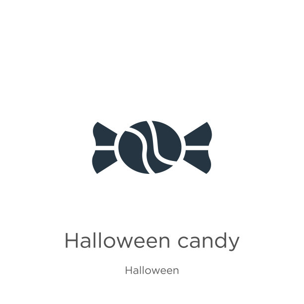 万圣节糖果图标向量。时尚的平面万圣节糖果图标从万圣节收集孤立的白色背景。矢量插图可以用于网页和移动平面设计，标志，eps10图片下载