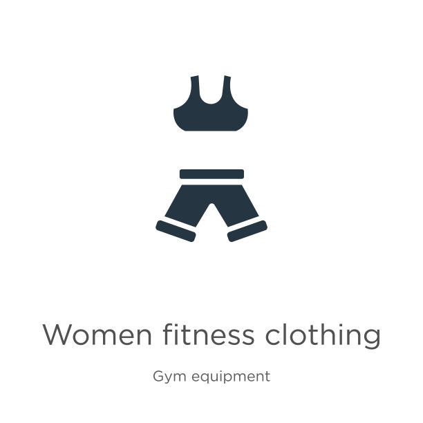 女性健身服装图标向量。时尚的扁平女性健身服装图标从健身房和健身收集孤立的白色背景。矢量插图可以用于网页和移动图形图片下载