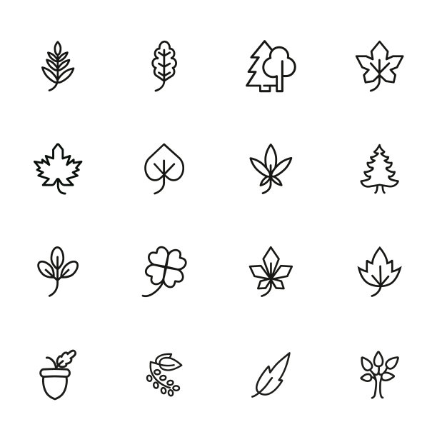 叶线图标集图片下载