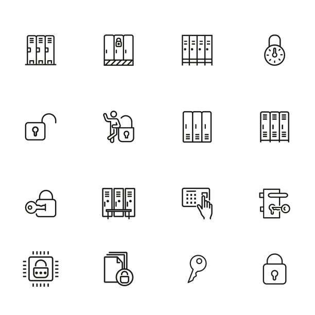 储物柜线图标设置图片下载