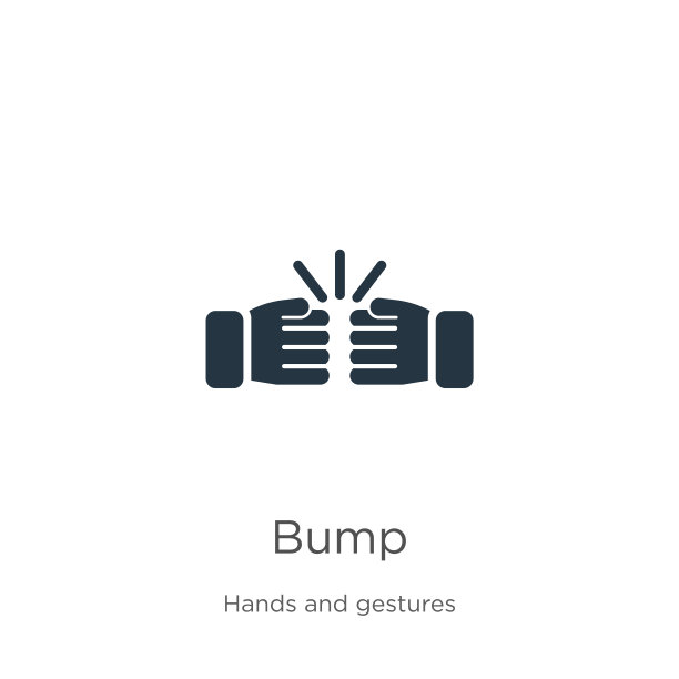 撞图标矢量。时尚的扁bump图标从手和手势收集孤立的白色背景。矢量插图可以用于网页和移动平面设计，标志，eps10图片下载