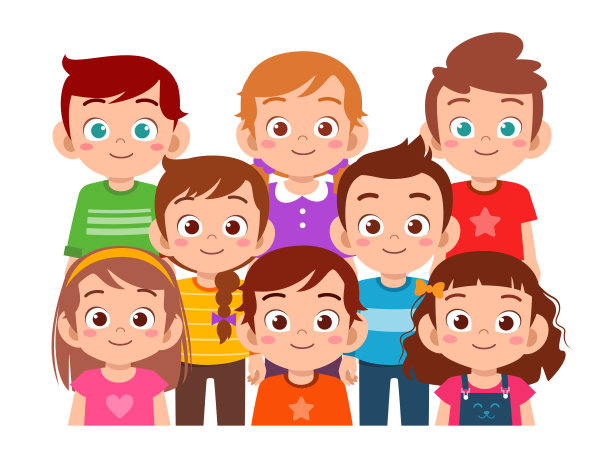 可爱的男孩和女孩一起微笑快乐图片下载