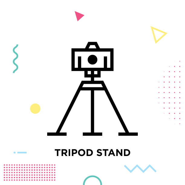 三脚架站线图标设计可编辑的笔触图片下载