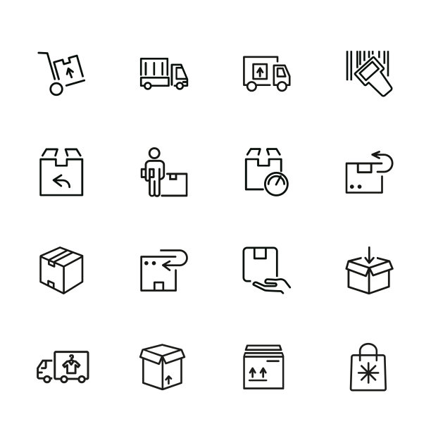 邮政投递线图标集图片下载