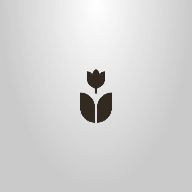 简单的矢量平面艺术轮廓抽象标志的郁金香剪影图片下载