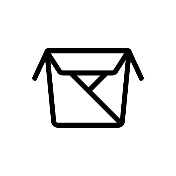 盒子与食物图标向量。孤立轮廓符号插图图片下载