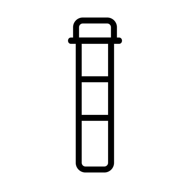 玻璃试管图标矢量。孤立轮廓符号插图图片下载