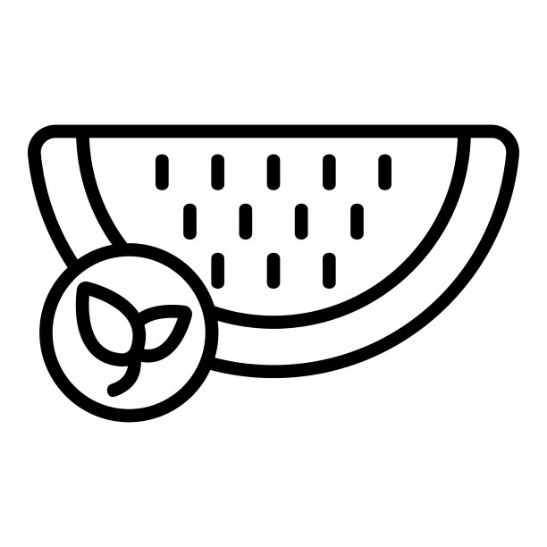 天然西瓜矢量图标。孤立轮廓符号插图图片下载