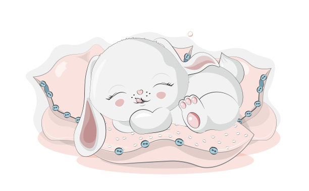 兔子在枕头上。epsbunny枕头图片下载