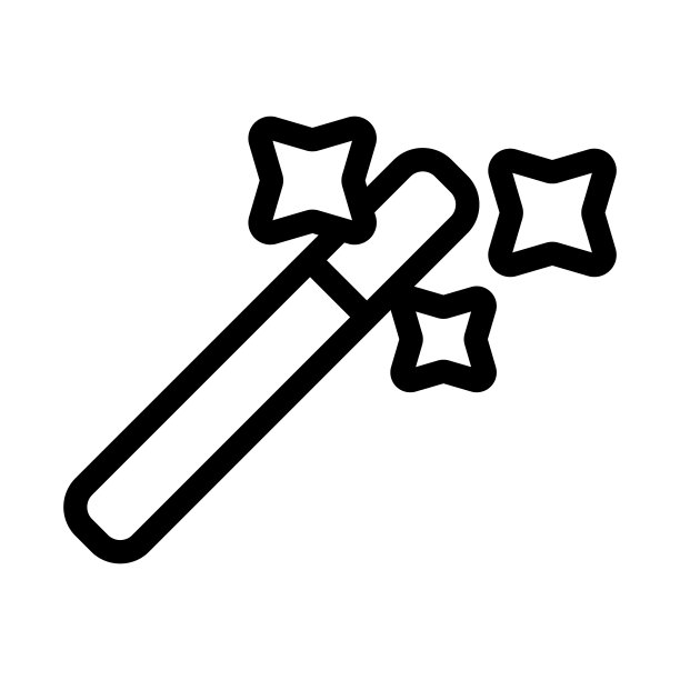 魔术棒图标矢量。孤立轮廓符号插图图片下载