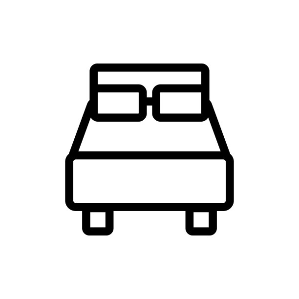 床上图标矢量。孤立轮廓符号插图图片下载