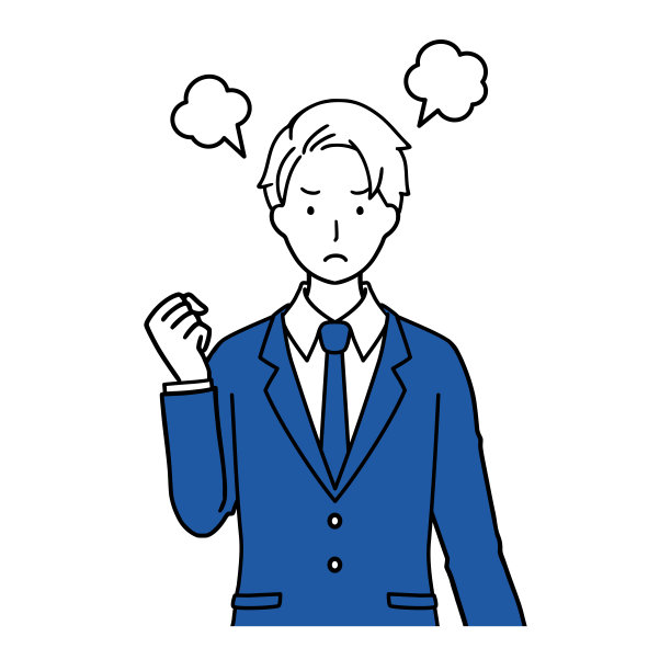 商人表情愤怒的插画。图片下载