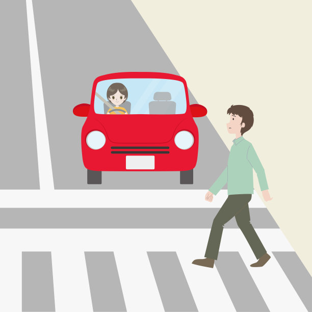停下来的汽车和行人的插图。图片下载