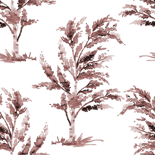 桦木无缝图案用美丽的树布作装饰、包装图片下载